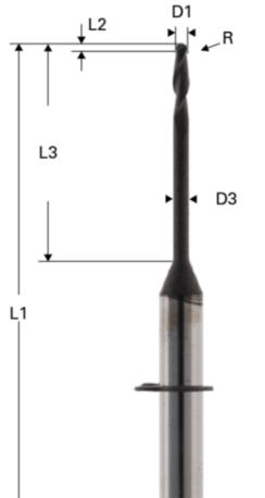 End Mill coated för Zirkonia VHF modell R5 och S5